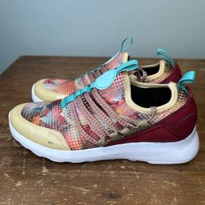 inkkas Multicolor Patterned Slip-On Sneakers with Teal Accents